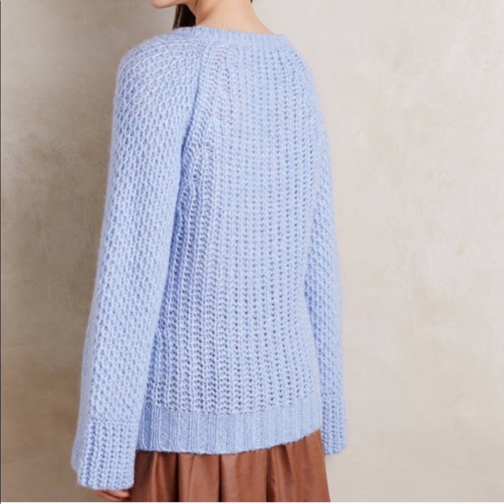 Anthropologie Moth Blue Bell Sleeve Sweater - Picture 3 of 8